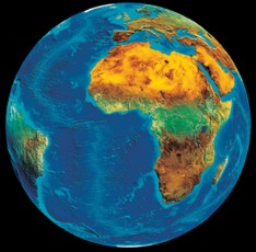 Meteosatbild von einer wolkenfreien Erde